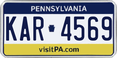 PA license plate KAR4569