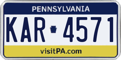 PA license plate KAR4571
