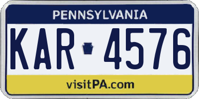 PA license plate KAR4576