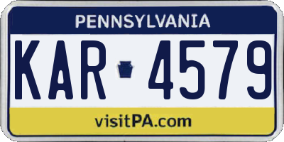 PA license plate KAR4579