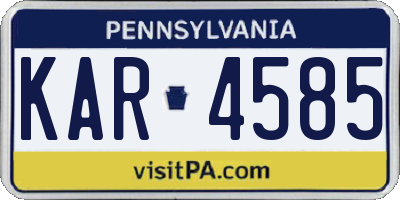 PA license plate KAR4585