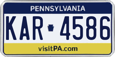 PA license plate KAR4586