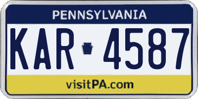 PA license plate KAR4587