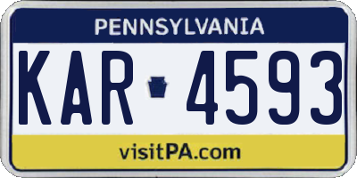 PA license plate KAR4593