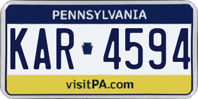 PA license plate KAR4594