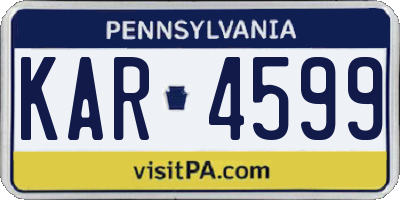 PA license plate KAR4599