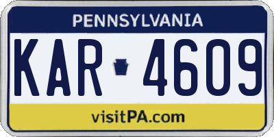 PA license plate KAR4609