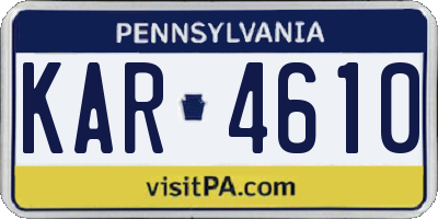 PA license plate KAR4610