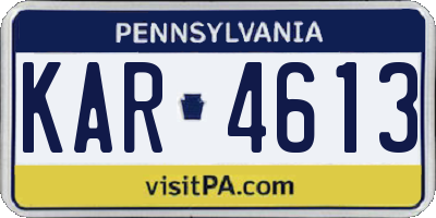 PA license plate KAR4613