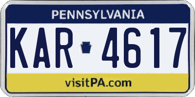 PA license plate KAR4617