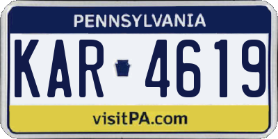 PA license plate KAR4619