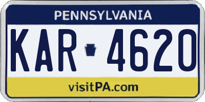PA license plate KAR4620