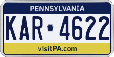 PA license plate KAR4622