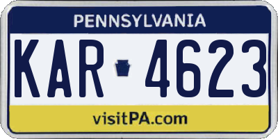 PA license plate KAR4623