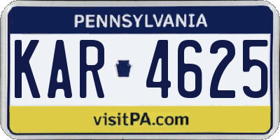 PA license plate KAR4625