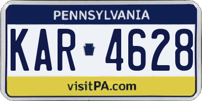 PA license plate KAR4628
