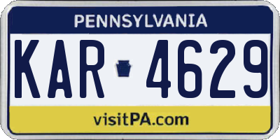 PA license plate KAR4629
