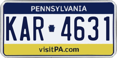 PA license plate KAR4631