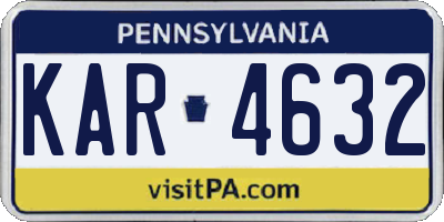 PA license plate KAR4632