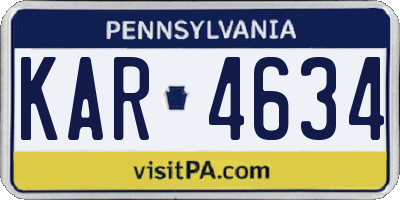 PA license plate KAR4634