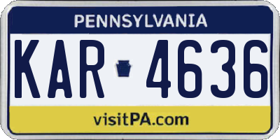 PA license plate KAR4636