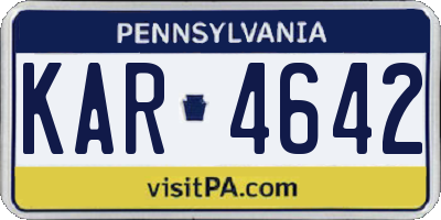 PA license plate KAR4642