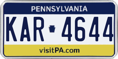 PA license plate KAR4644