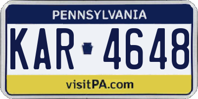 PA license plate KAR4648