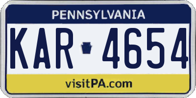 PA license plate KAR4654
