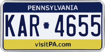 PA license plate KAR4655