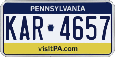 PA license plate KAR4657
