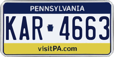 PA license plate KAR4663