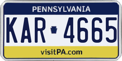 PA license plate KAR4665
