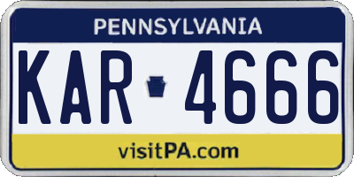 PA license plate KAR4666