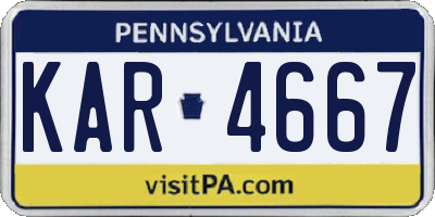 PA license plate KAR4667