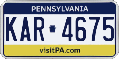 PA license plate KAR4675