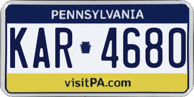 PA license plate KAR4680