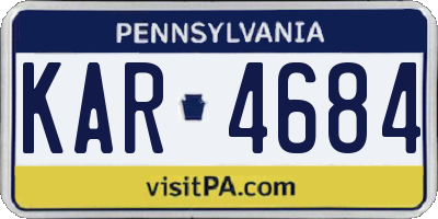 PA license plate KAR4684