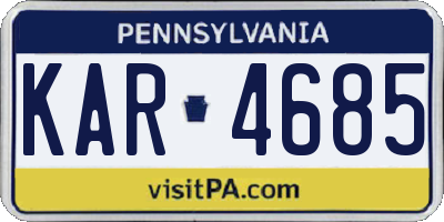 PA license plate KAR4685
