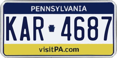 PA license plate KAR4687