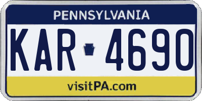 PA license plate KAR4690