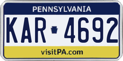 PA license plate KAR4692