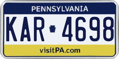 PA license plate KAR4698