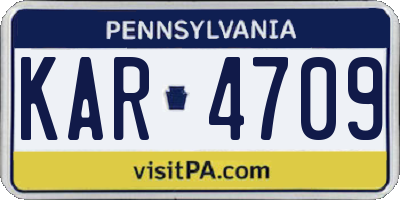 PA license plate KAR4709