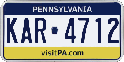 PA license plate KAR4712