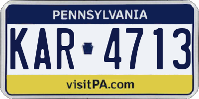 PA license plate KAR4713