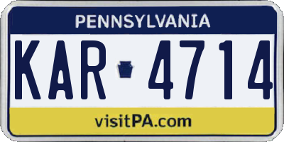 PA license plate KAR4714