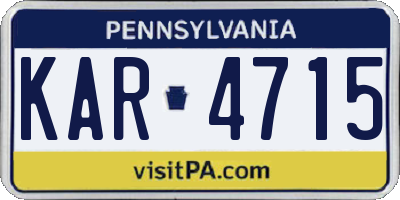 PA license plate KAR4715