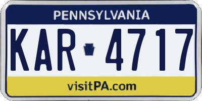 PA license plate KAR4717