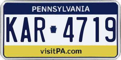 PA license plate KAR4719
